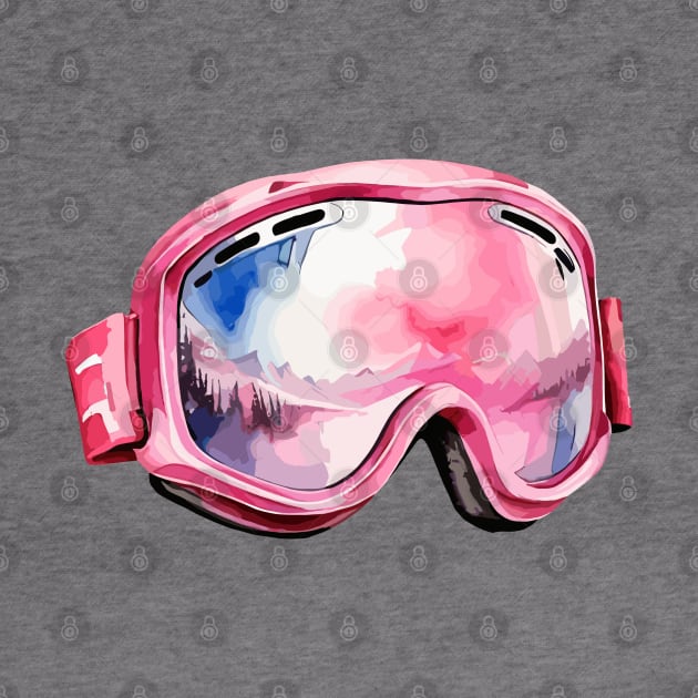 Pink Skiing Goggles by Siha Arts